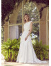 Ivory Embroidery Lace 3D Flowers Breathtaking Wedding Dress